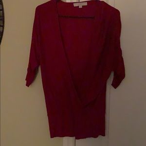 Beautiful red soft long sleeve blouse.